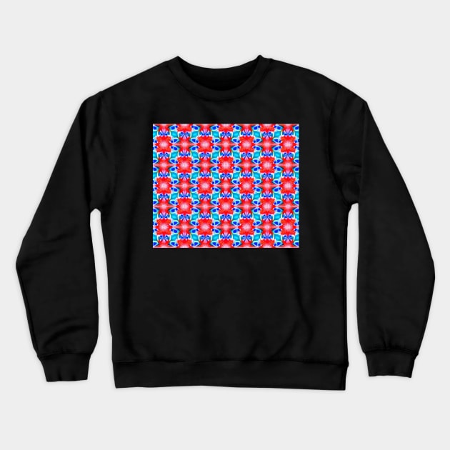 Red White and Blue Aesthetic Pattern 4 Crewneck Sweatshirt by BubbleMench